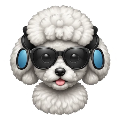 A poodle wearing sunglasses  sticker