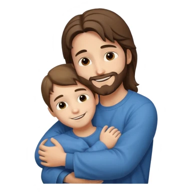 Niño abrazando a Jesús original sticker