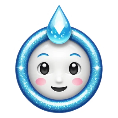 glitter white health sticker