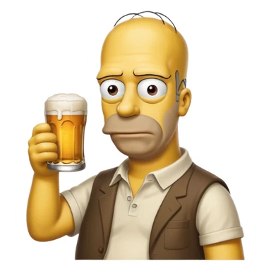 homer simpson with a beer sticker