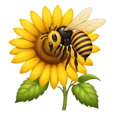  girasol y una aveja grande sticker