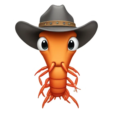 Shrimp wearing cowboy hat sticker