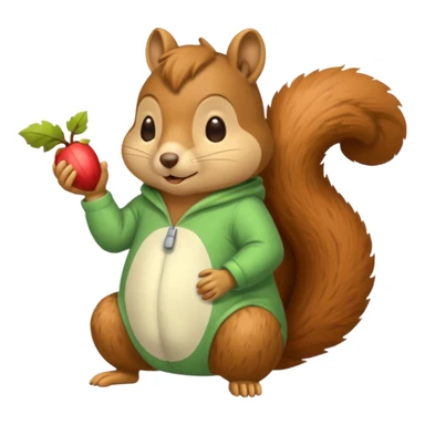 squirrel in acorn pajama suit snoring sticker