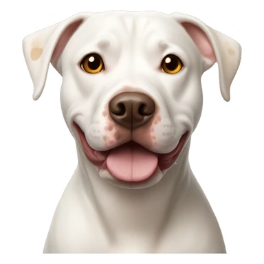 White pitbull lab mix with brown spot on his right eye  sticker