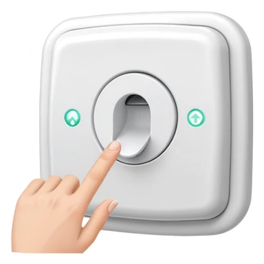hand pressing a modern flush button, toilet in background, cheerful and neat sticker