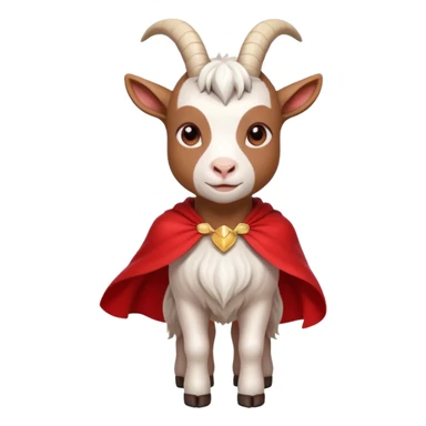 white female goat wearing a read cape like superman sticker