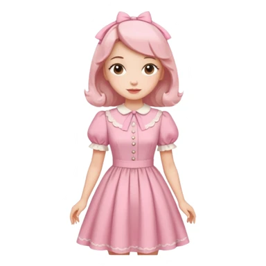 Cottagecore style ultra cute vintage material pink dress sticker