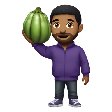 Drake holding a big eggplant  sticker