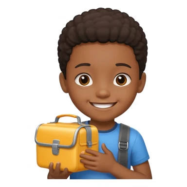 balck child with lunchbox sticker