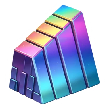 bismuth ingot with geometric iridescent rainbow pattern sticker