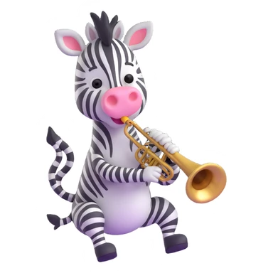 zebra playing trumpet sticker