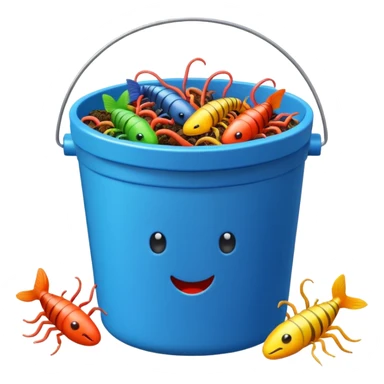 fake bait bucket fishing sticker