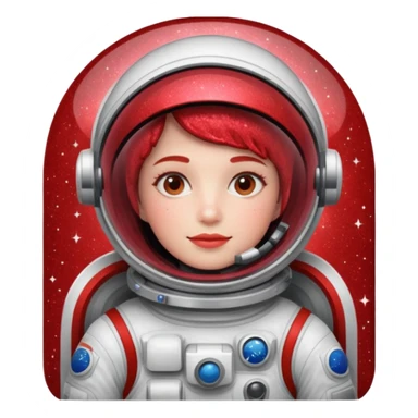 red glitter astronaut sticker
