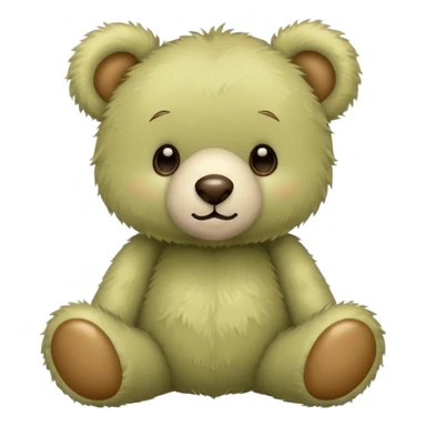 Pale olive colored teddy bear  sticker