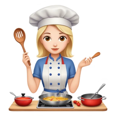 beautiful girl cooks sticker