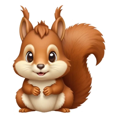 cinematic-cute-squirrel-portrait-emoji,-head-tilted-playfully-and-inquisitively,-featuring-a-fluffy,-vibrant-auburn-fur-with-a-delicate-cream-belly-and-a-bushy-tail,-round,-sparkling-eyes-filled-with-curious-mischief, sticker
