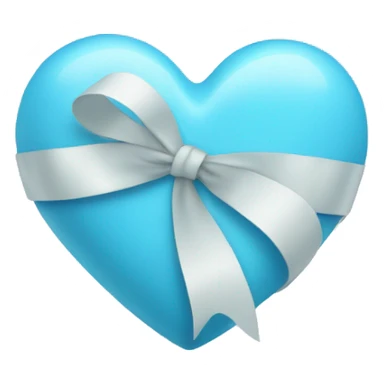Baby blue heart with ribbon around it  sticker