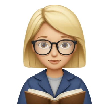 blondie horse read book with glasses sticker