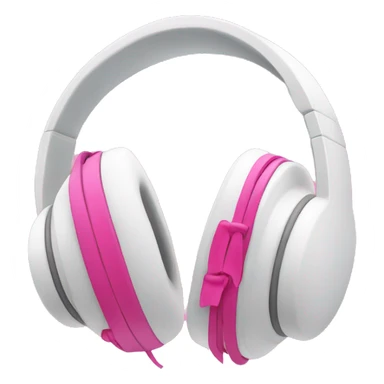 White headphones with pink bows on the sides sticker