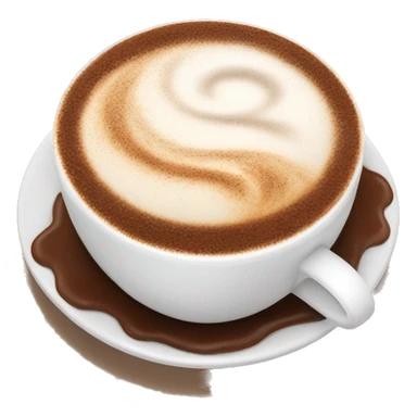 Cappuccino with frothy milk and sprinkled cocoa on top sticker