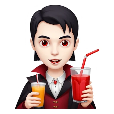 vampire using a juice box sticker