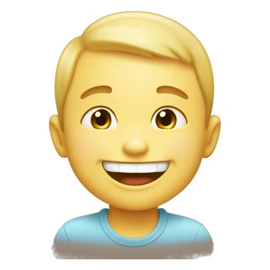 emoji style, baby boy with laughing happy face, no body, sticker