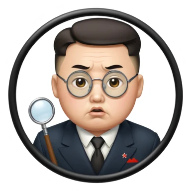 Kim Jong Un from North Korea looking through a monocle with angry expression sticker