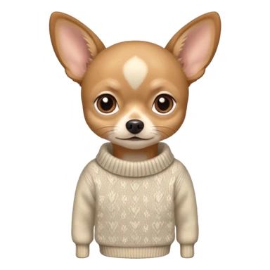 All Tan deer-head chihuahua sitting wearing a sweater sticker