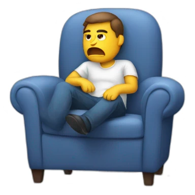 Person Waiting angry in a armchair sticker