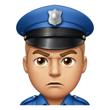 White angry police man sticker
