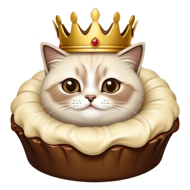 Chat sacré de birmanie avec une couronne dorée sur la tête sticker