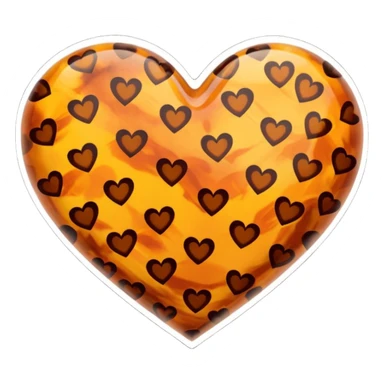 Tortoiseshell pattern heart sticker
