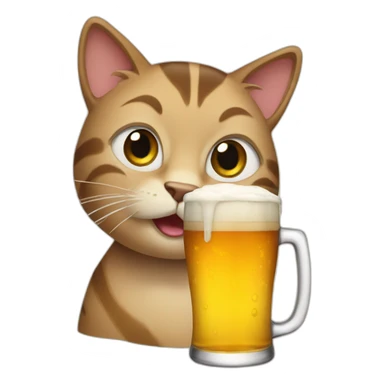 Cat-drink-beer sticker