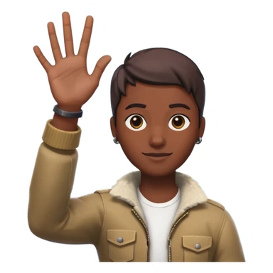 Que este 🙋🏾emoji envés que saludé haga con mano la forma de el emote de fornite toma la L sticker
