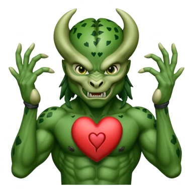 predator from the movie predator making heart sign with hands sticker