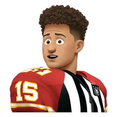 Patrick Mahomes crying to a referee  sticker