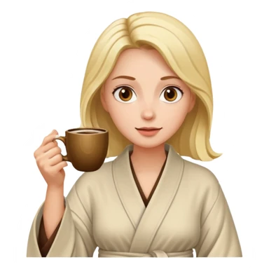 Woman drinking coffee and The edges of the eyes are wide open in the morning sticker