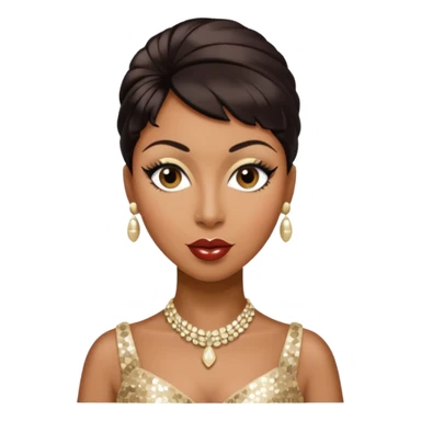 Josephine Baker with dark brown hair, cream sequin outfit sticker