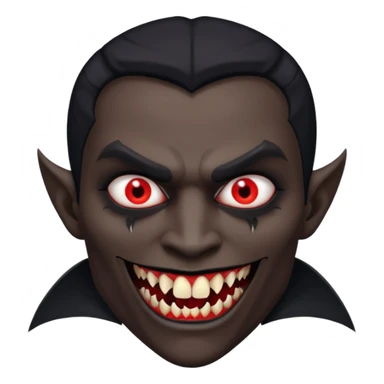 half man half vamp mirrored black sticker