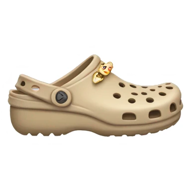 Beige crocs with charms sticker