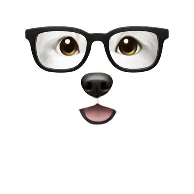 White fluffy dog wearing glasses sticker