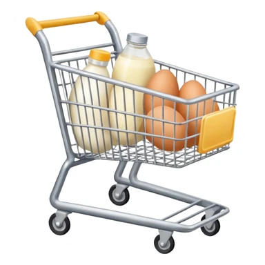carrito de compras leche care  huevos sticker