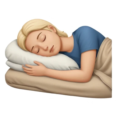 person sleeping on their side, minimal details sticker