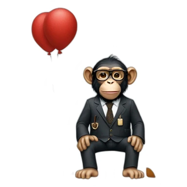 chimp professor with louis vuitton clothing sticker