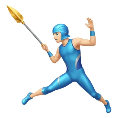a javelin in mid-throw sticker