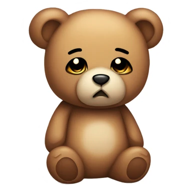 sad cute teddy bear plushie with tears sticker