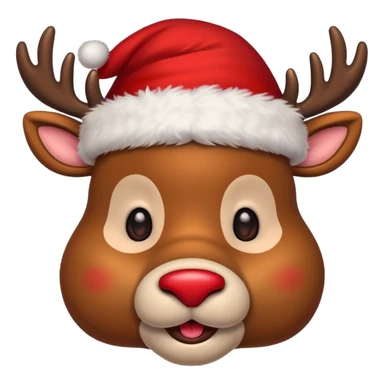 Christmas reindeer face with christmas accessories sticker