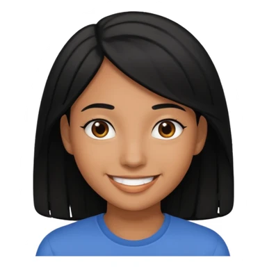 young adult, black hair, brown skin sticker