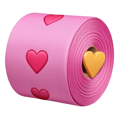 pink roll of fabric with heart pattern, smart fabric, high-tech textile sticker