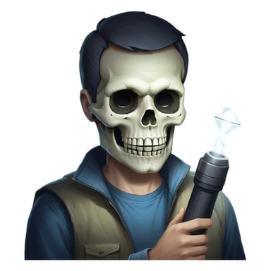 Flashlight with a Face Concept
Flashlight Shape: A simple cylinder (like a short, thick stick) in one hand.
Face in the Light Beam: Instead of just regular light, the beam forms a ghostly face or eyes and mouth, giving it a mysterious or eerie vibe.
Style of the Face:
Option 1: A spooky skull or creepy grin.
Option 2: Just two glowing eyes staring out from the beam.
Option 3: A distorted face, like a shadowy figure watching.
Easy Drawing Trick:
The light beam is a triangle extending from the flashlight.
The face is inside this triangle, drawn with rough lines to keep it looking raw and graffiti-style. sticker